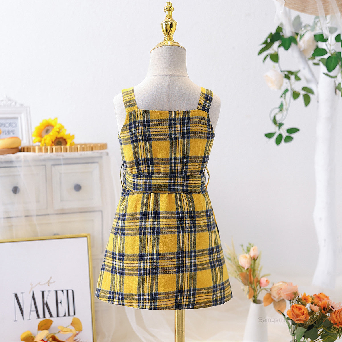 Checked A-Line Dress