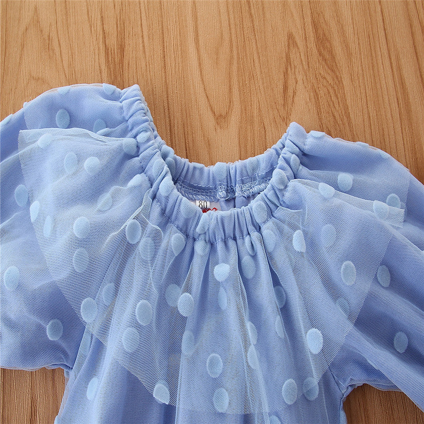 Girls Blue & Pink Self Design Top with Palazzos