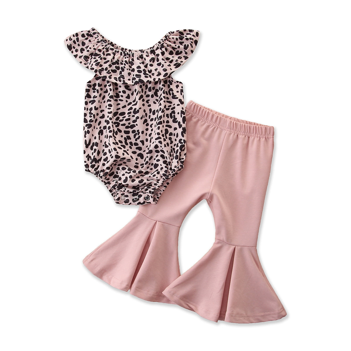 Girls Pink Printed Top With Palazzos