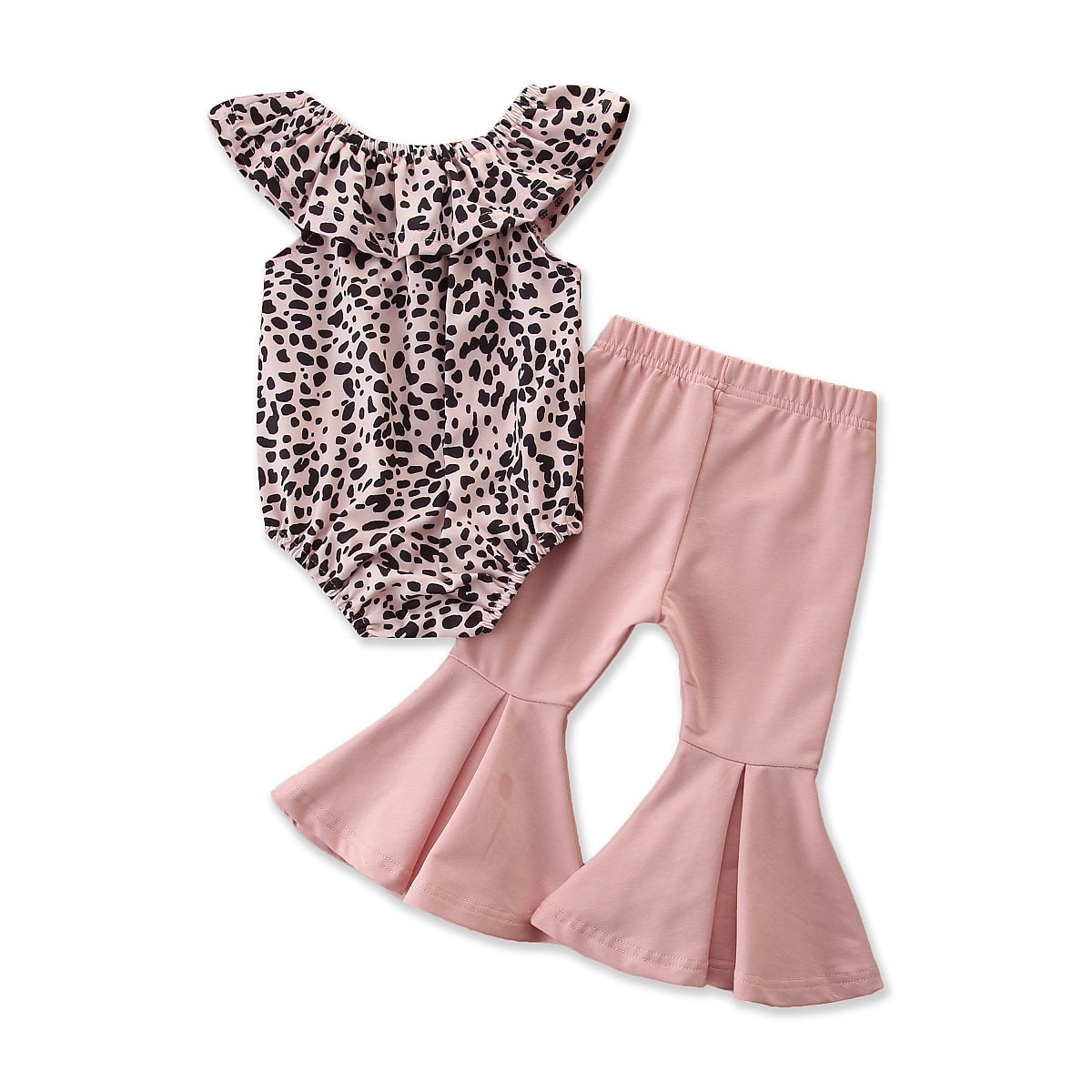 Girls Pink Printed Top With Palazzos