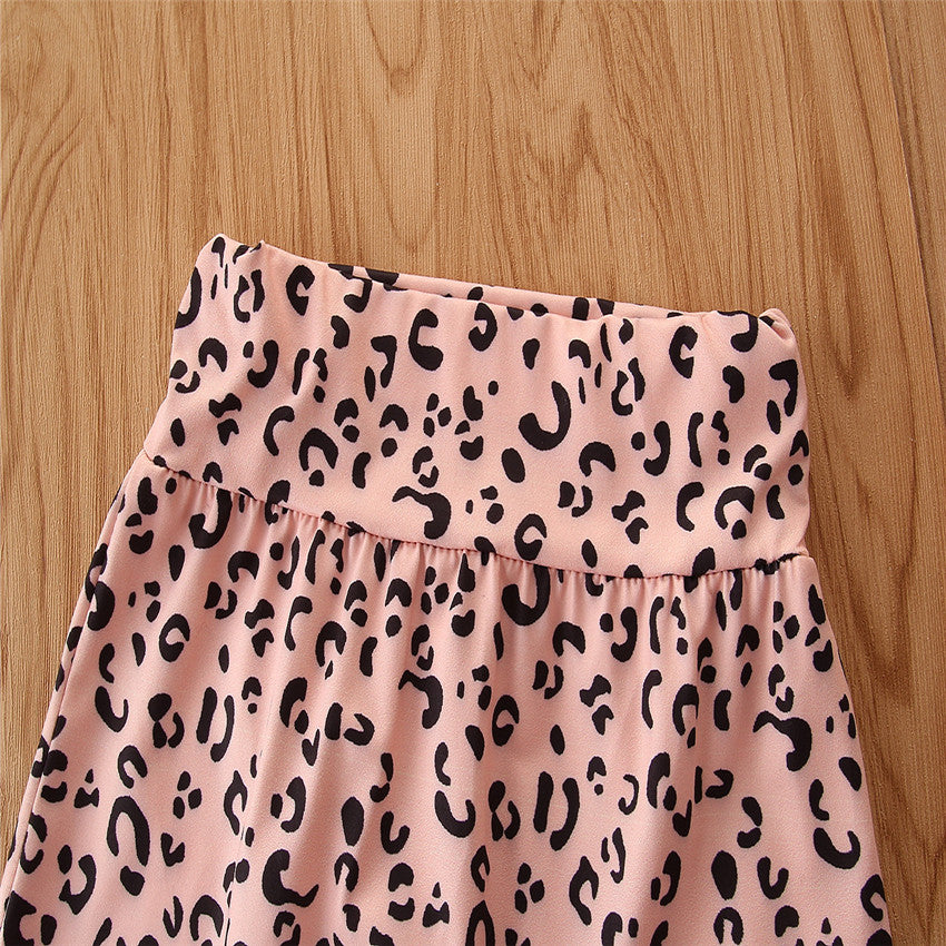 Girls Black Round Neck Top With Short