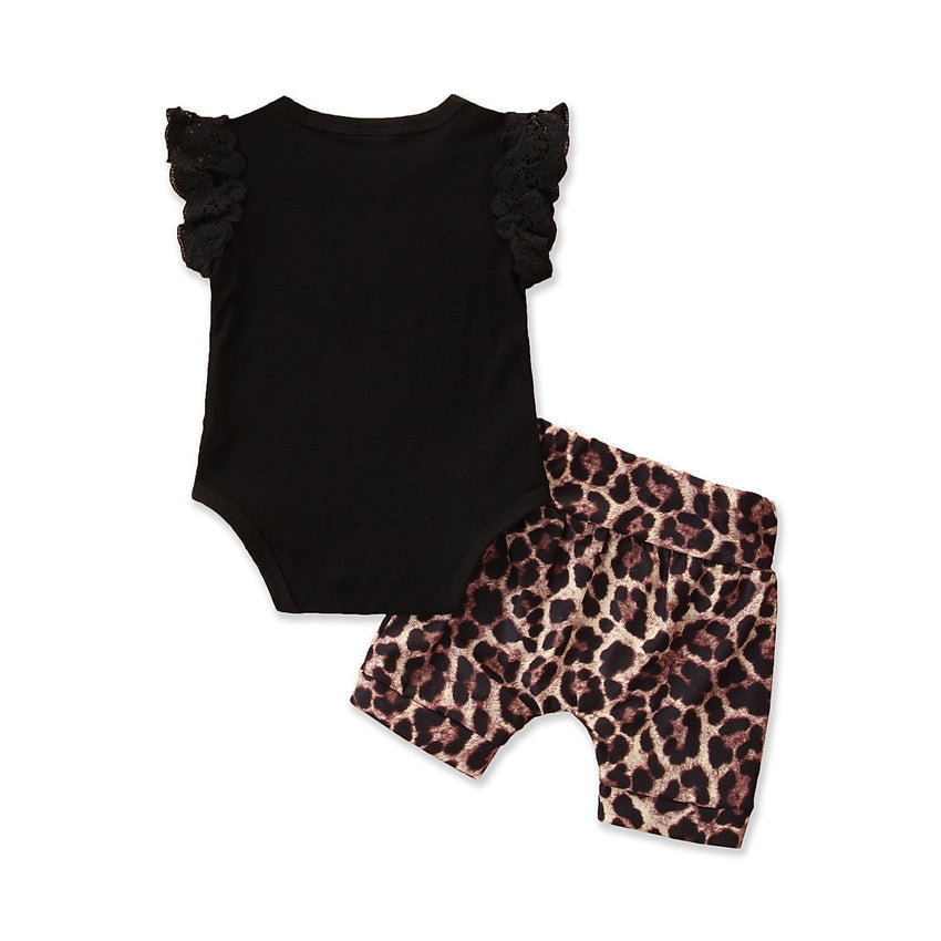 Girls Black Bodysuit with Shorts