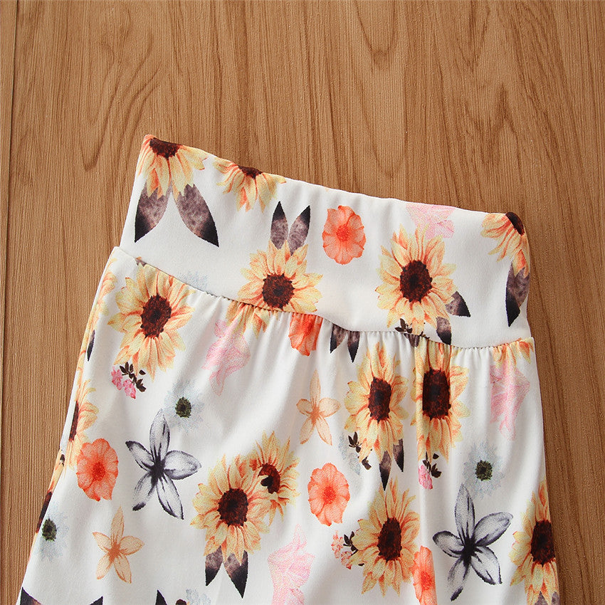 Girls Pink Self Design Top with Printed Shorts