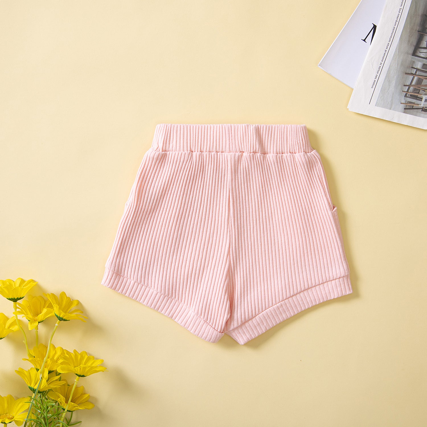 Girls Grey & Pink Printed T-shirt with Shorts