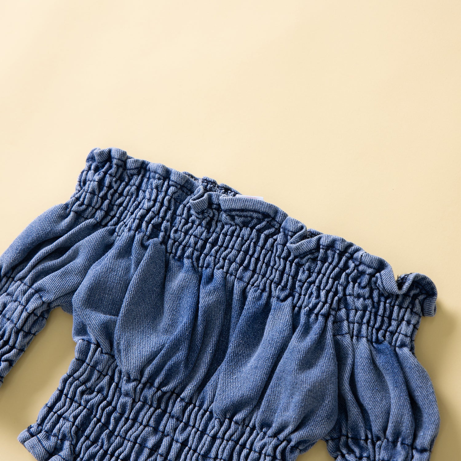 Girls Blue Off Shoulder Smocked Top with Skirt
