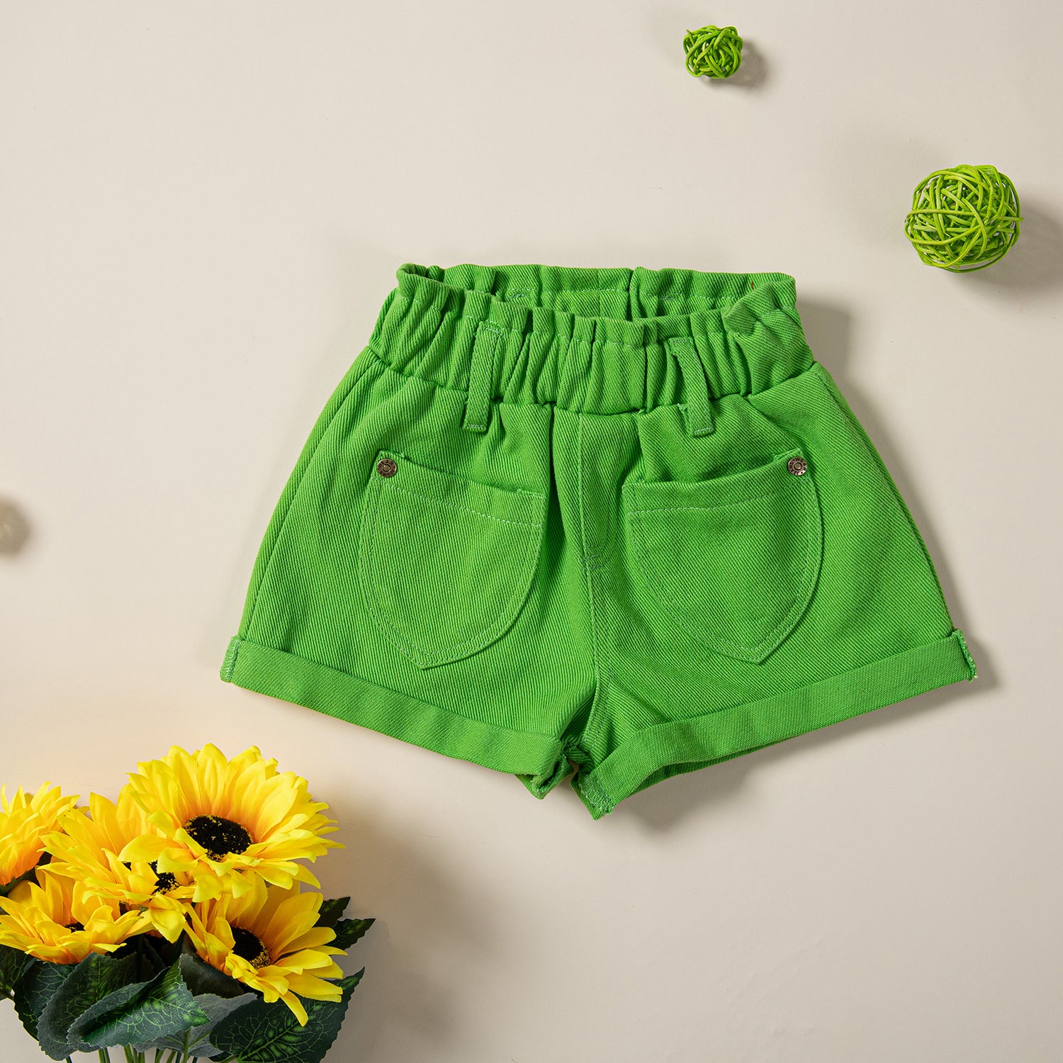Girls Green Top With Shorts