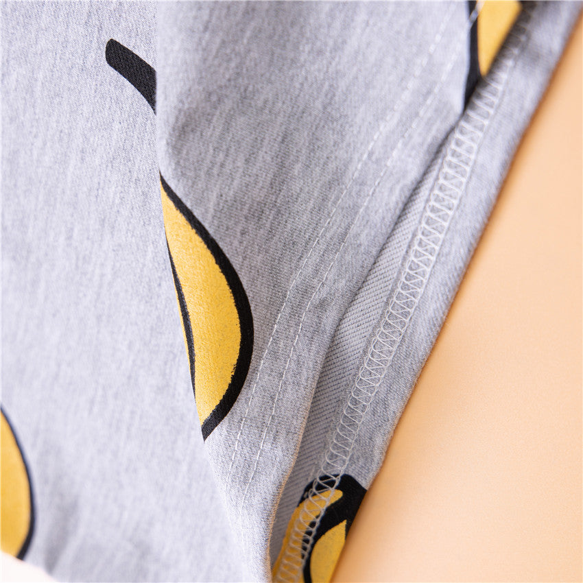 Girls Grey & Yellow Printed Sleeveless Top with Skirt