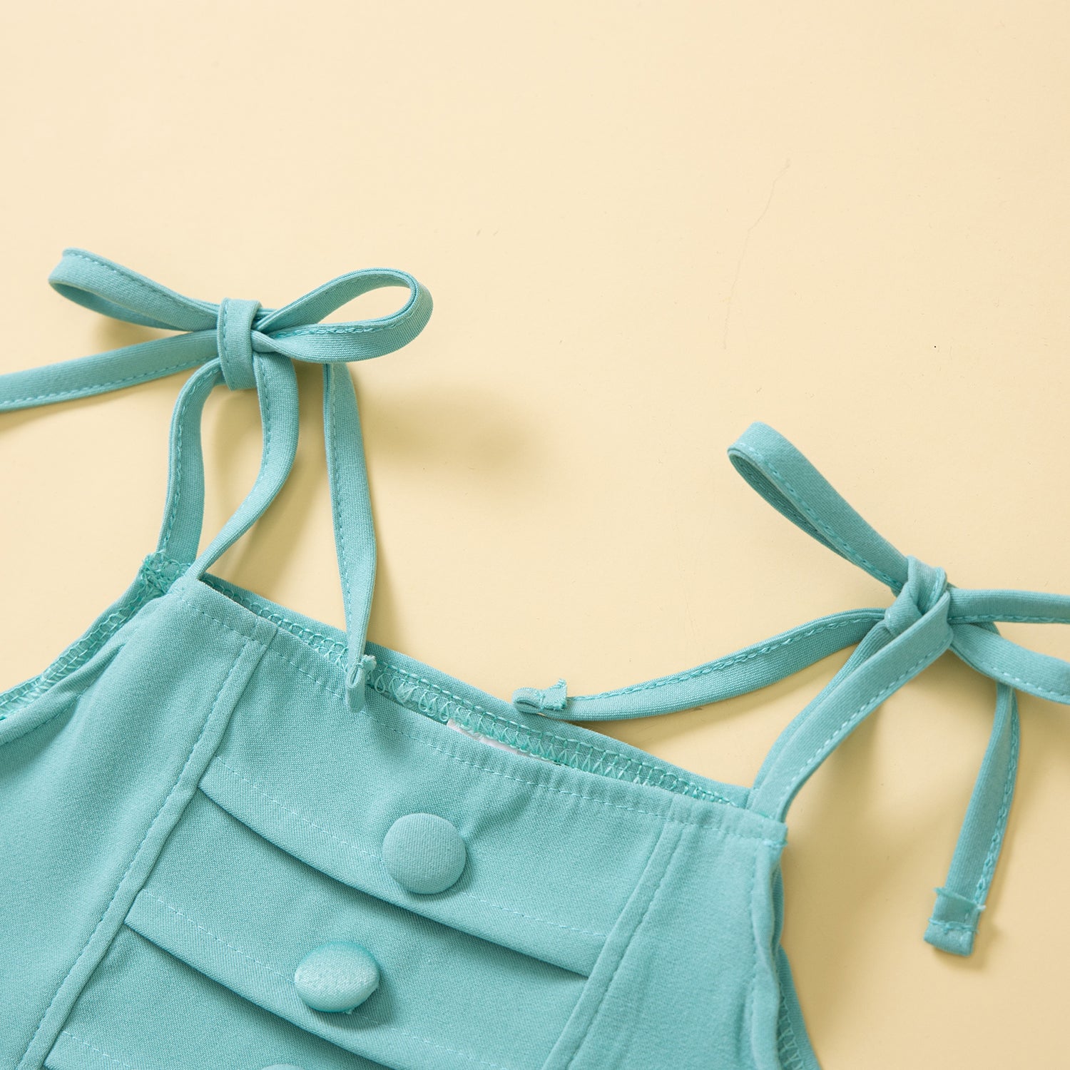 Girls Green Sleeveless Crop Top with Skirt