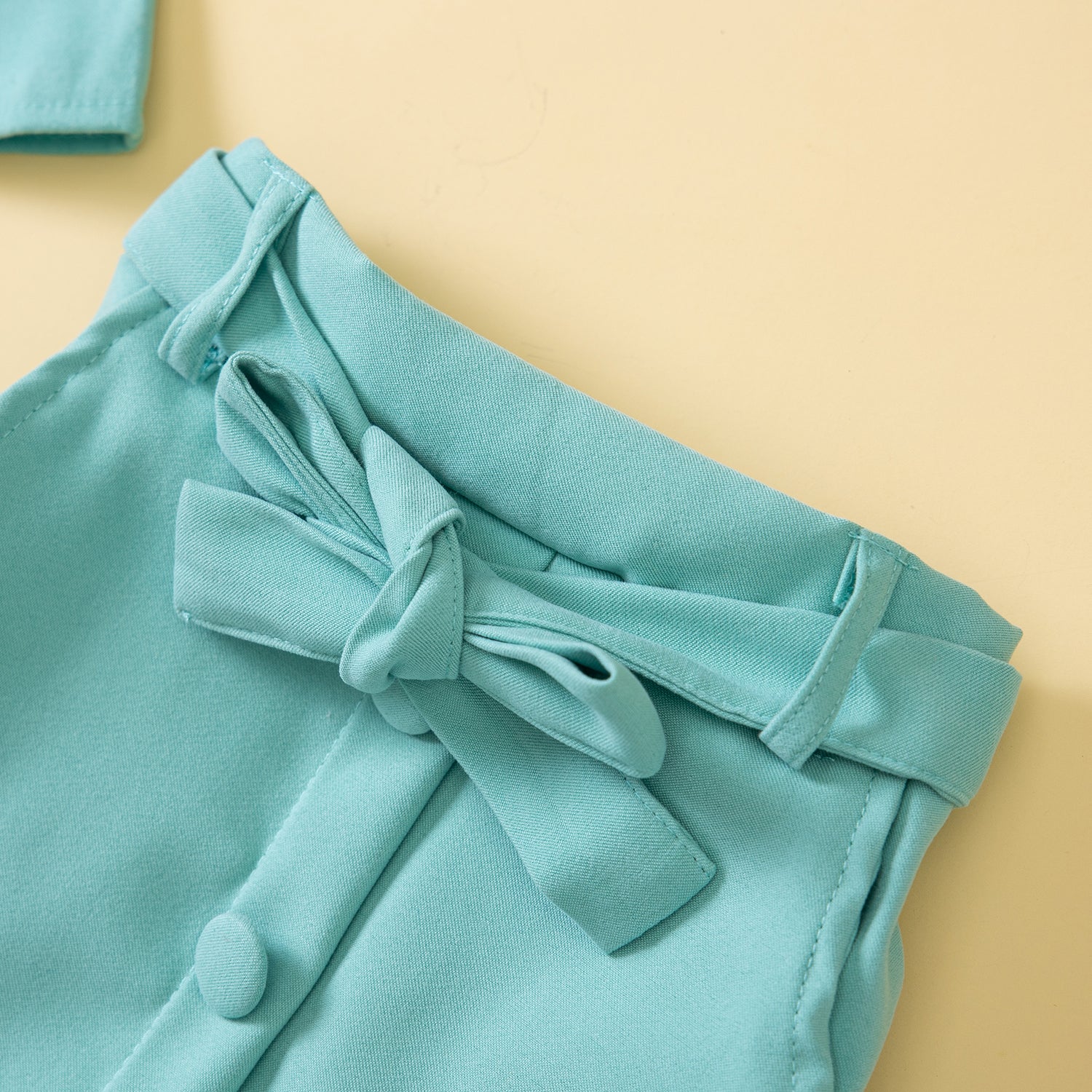 Girls Green Sleeveless Crop Top with Skirt
