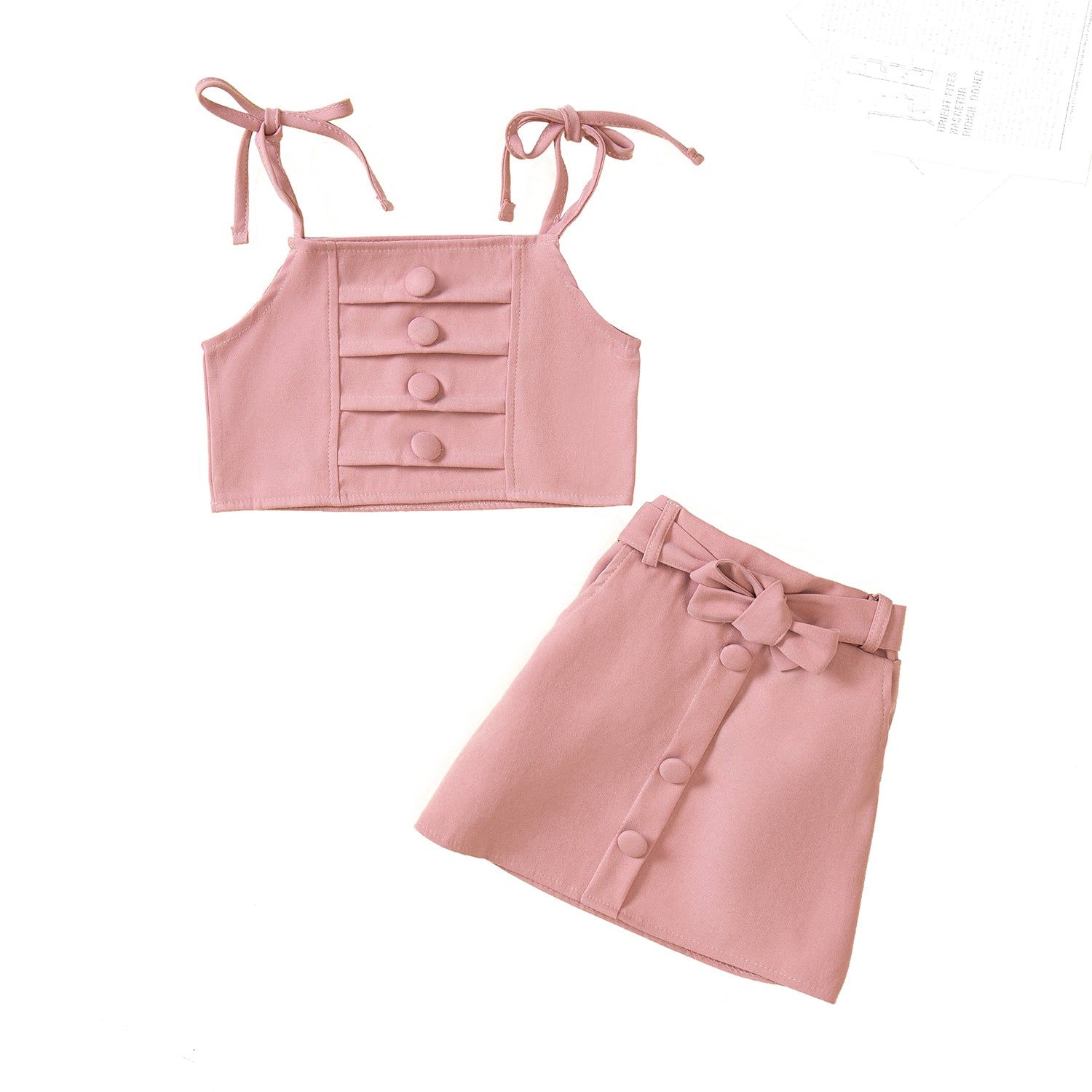 Girls Pink Top With Skirt