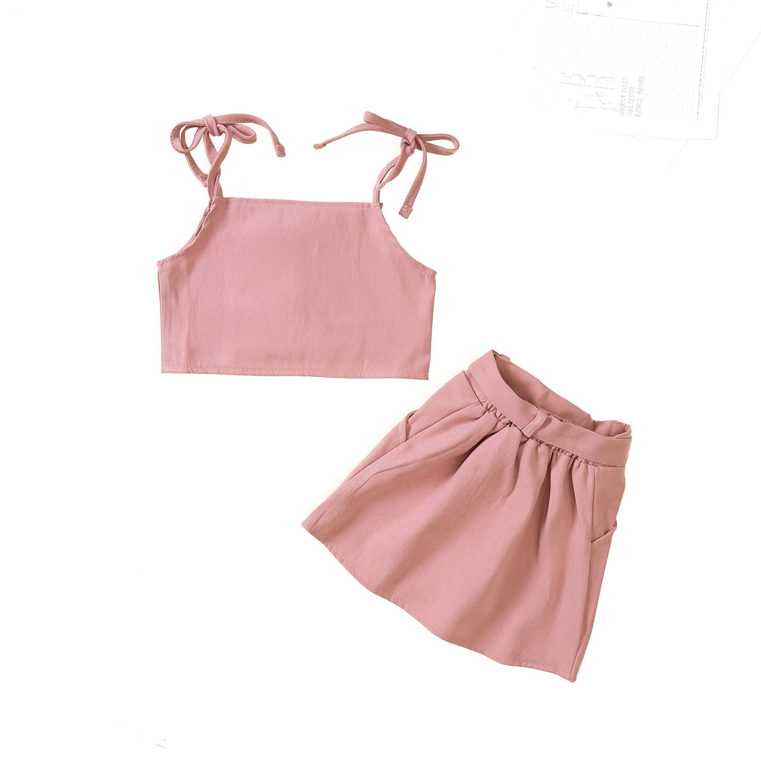 Girls Pink Top With Skirt