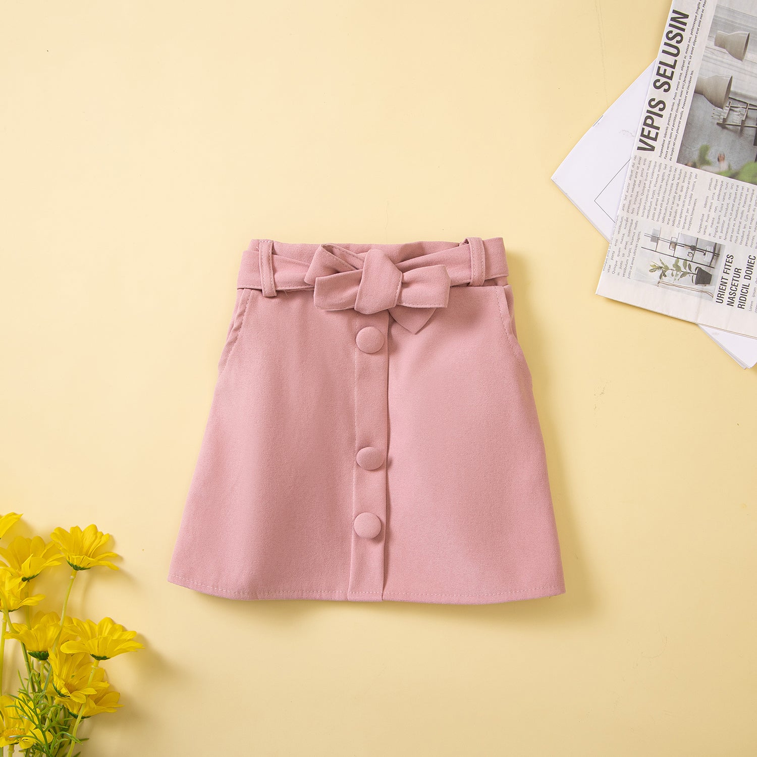 Girls Pink Top With Skirt