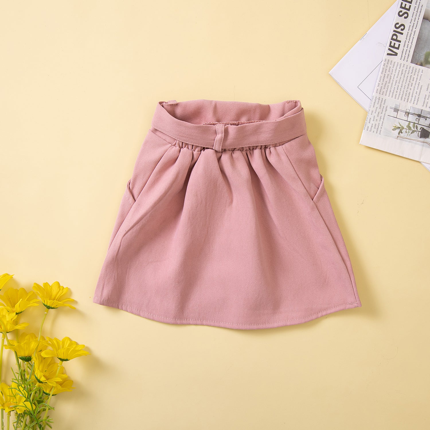 Girls Pink Top With Skirt