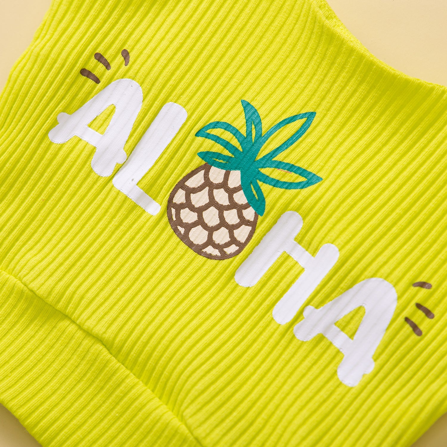 Girls Yellow Printed Top With Shorts