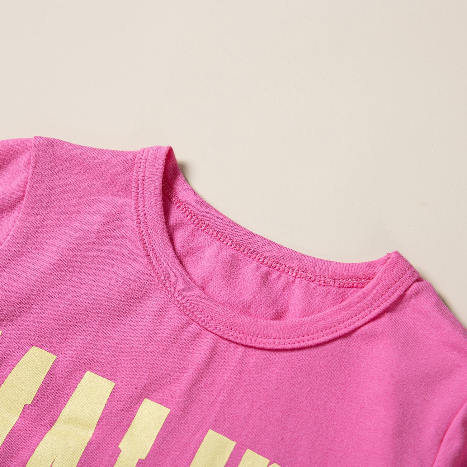 Girls Pink Printed T-shirt with Shorts