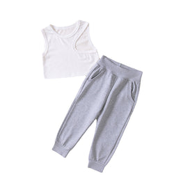 Girls White T-shirt with Trousers