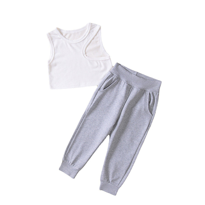 Girls White T-shirt with Trousers