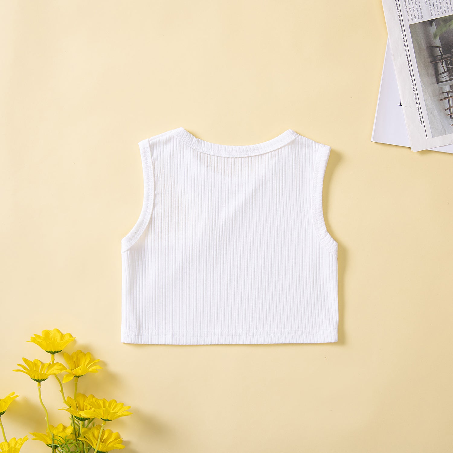 Girls White T-shirt with Trousers