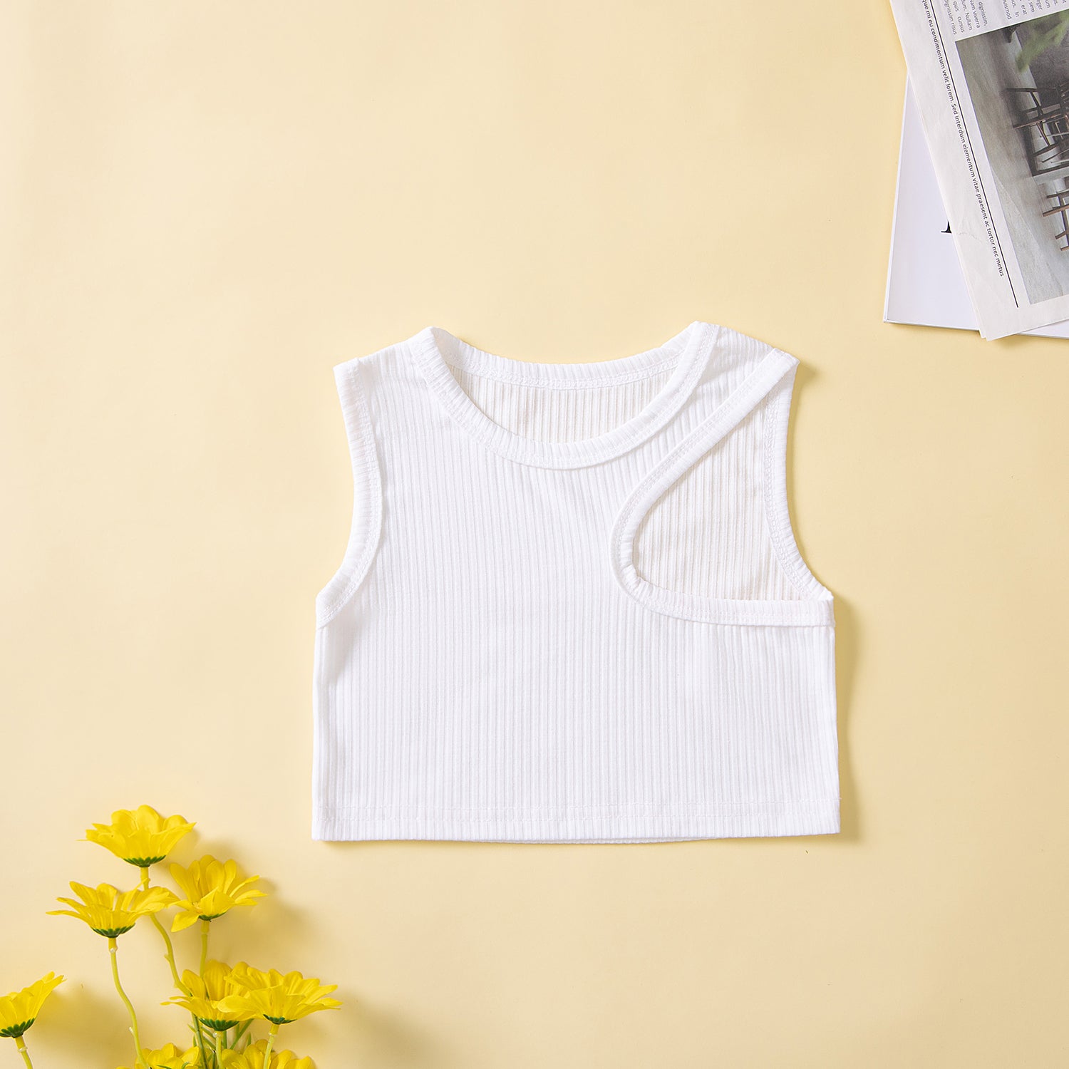 Girls White T-shirt with Trousers