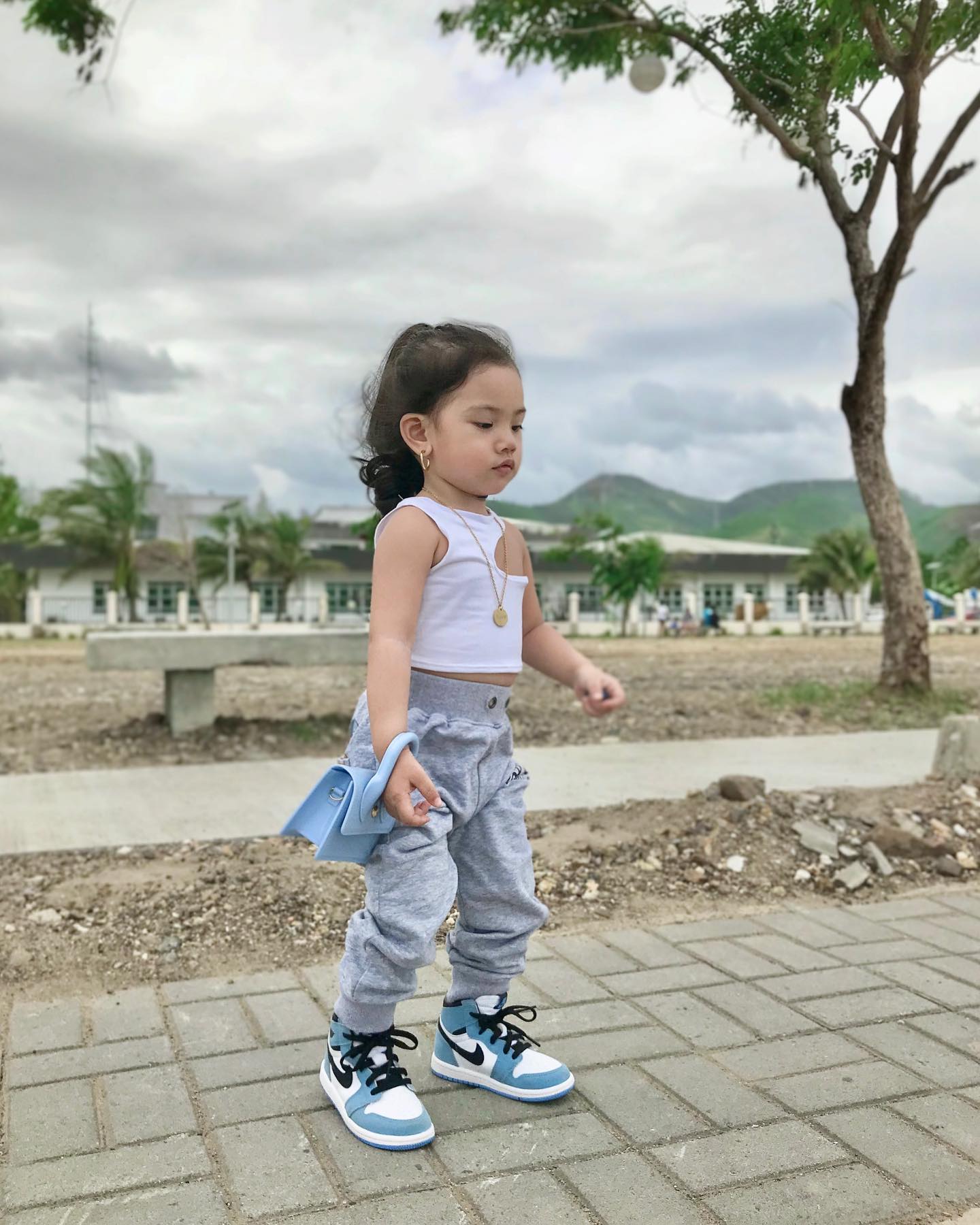 Girls White T-shirt with Trousers