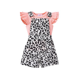 Girls Printed Dungaree With T-shirt