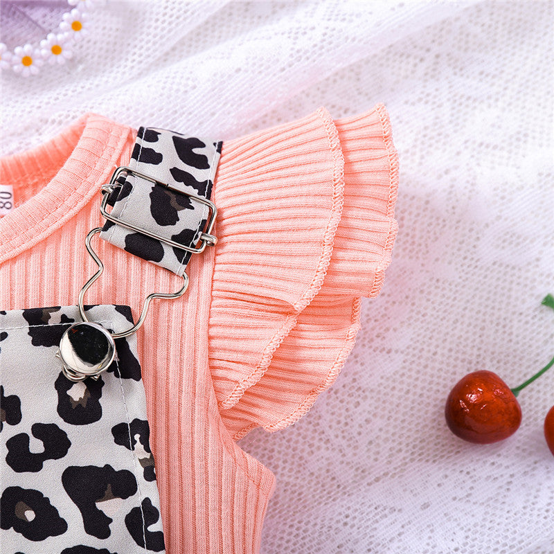 Girls Printed Dungaree With T-shirt