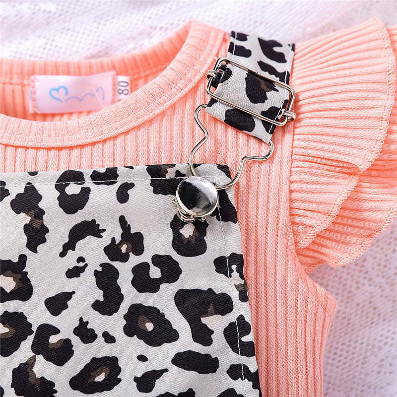 Girls Printed Dungaree With T-shirt
