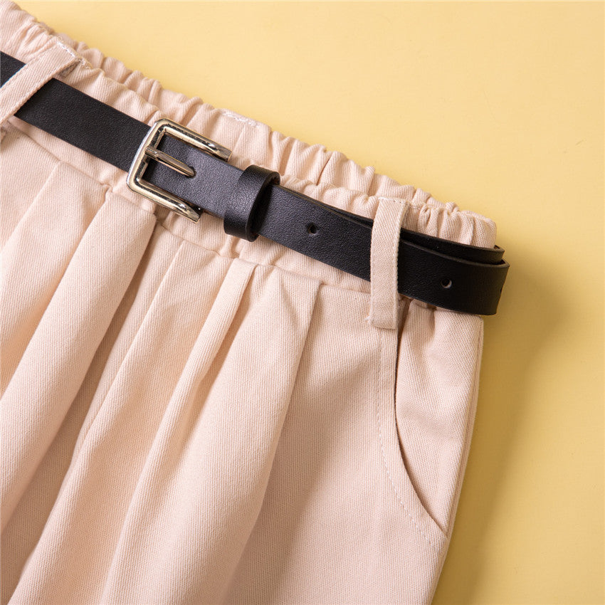Girls White Fitted Top with Trousers