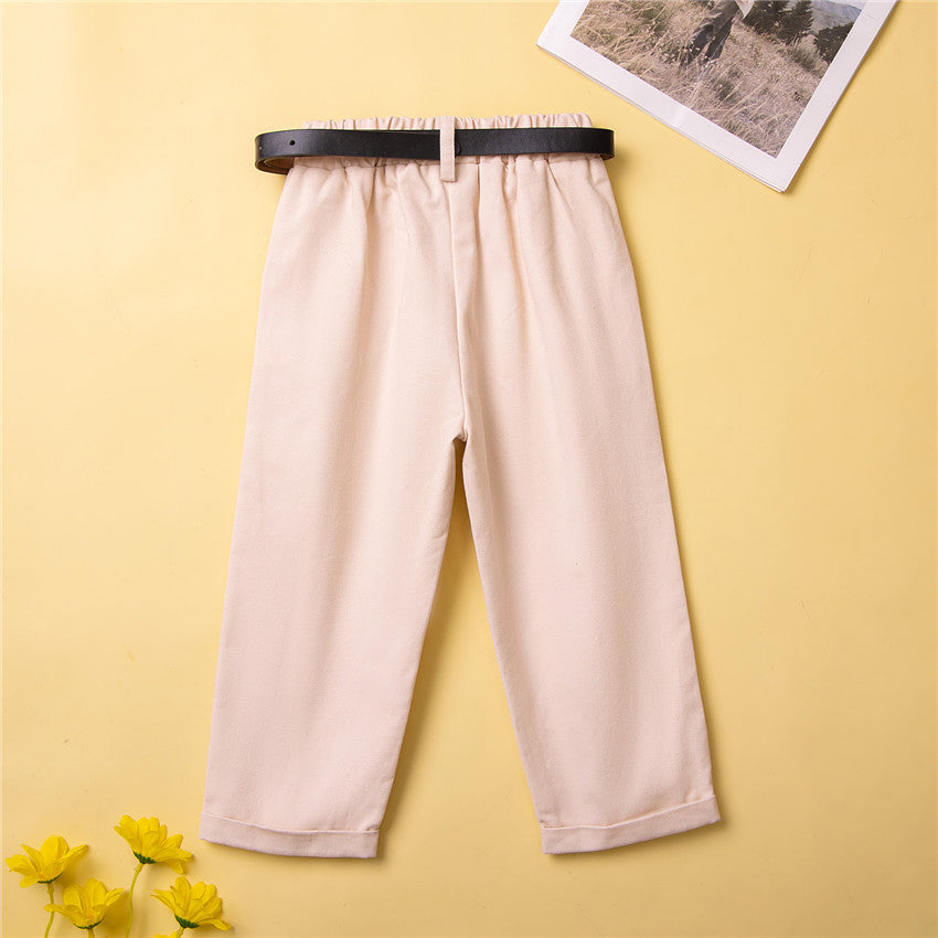 Girls White Fitted Top with Trousers