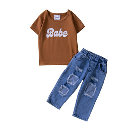 Boys Printed T-shirt with Trousers