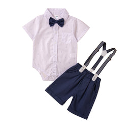 Boys White & Blue Shirt With Shorts