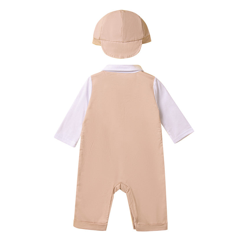 Infant Boys Khaki Cotton Rompers