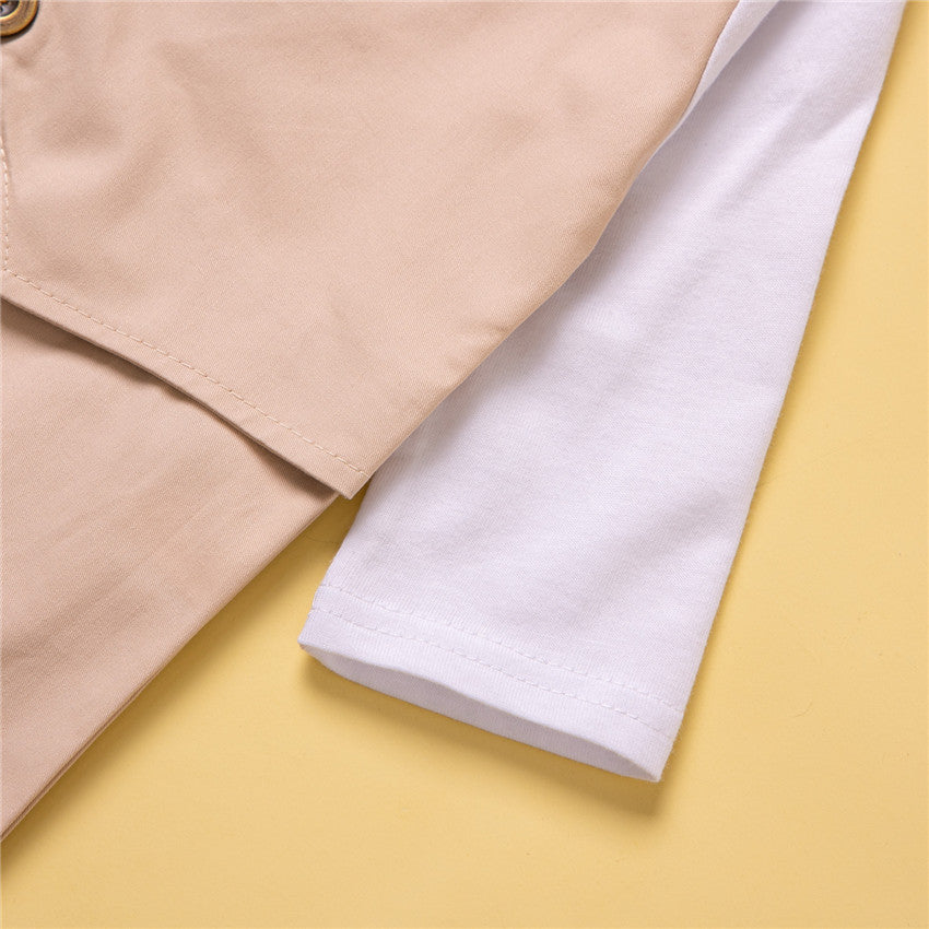 Infant Boys Khaki Cotton Rompers