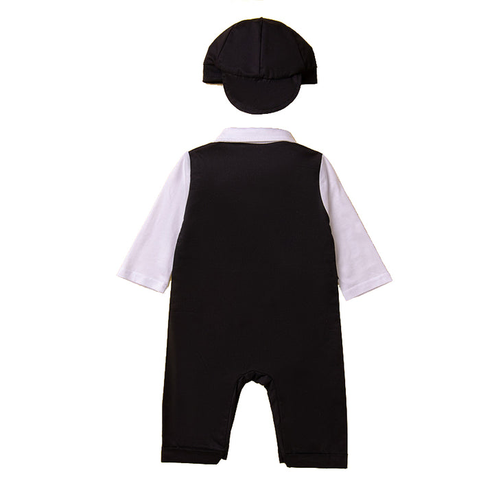 Black Infants Boys Cotton Rompers
