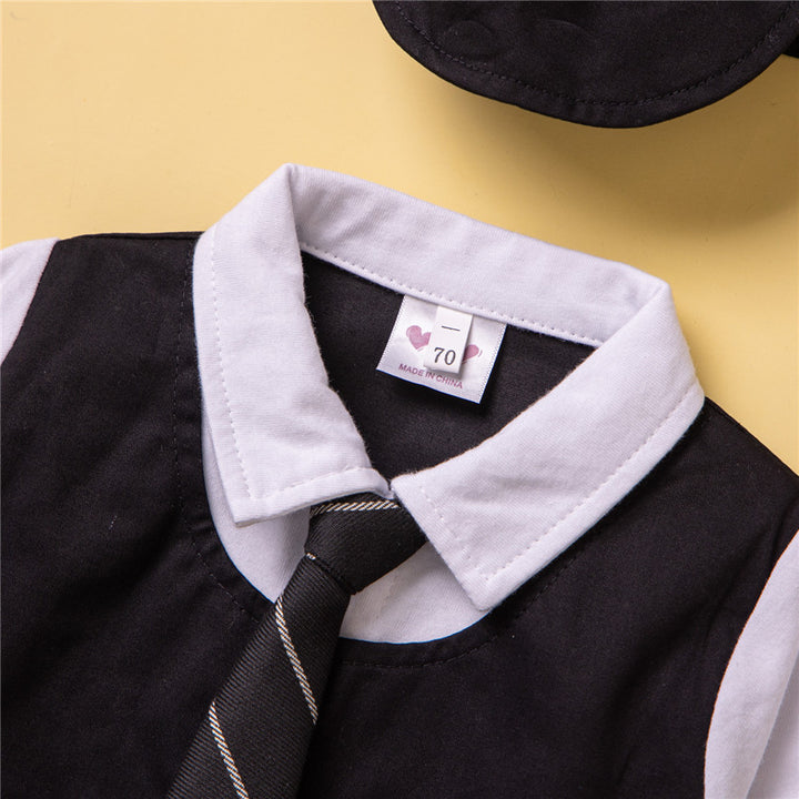 Black Infants Boys Cotton Rompers