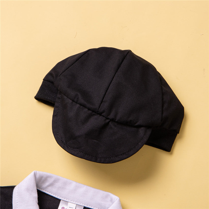 Black Infants Boys Cotton Rompers