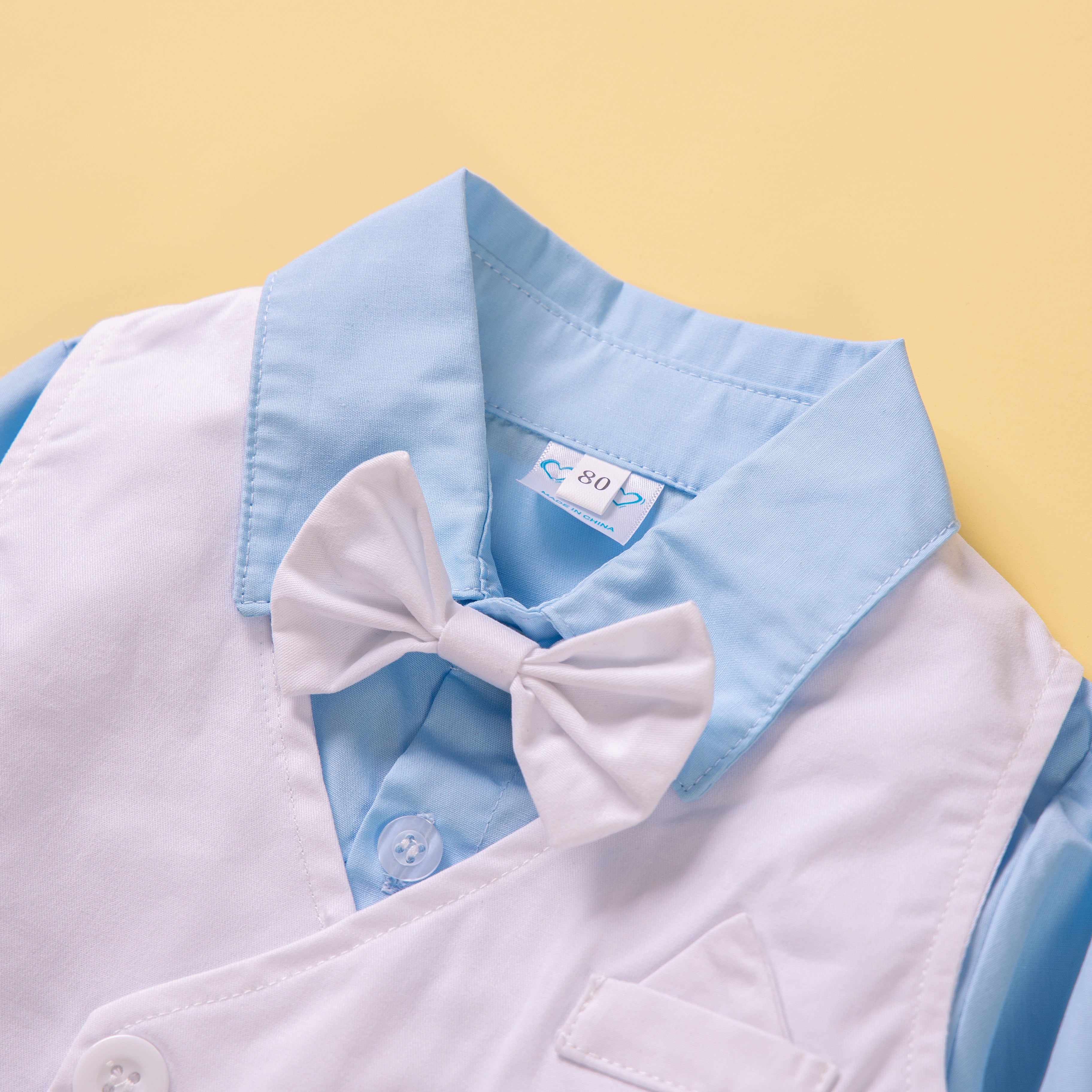 Boys Blue & Pink 3 Piece Suit With Bow