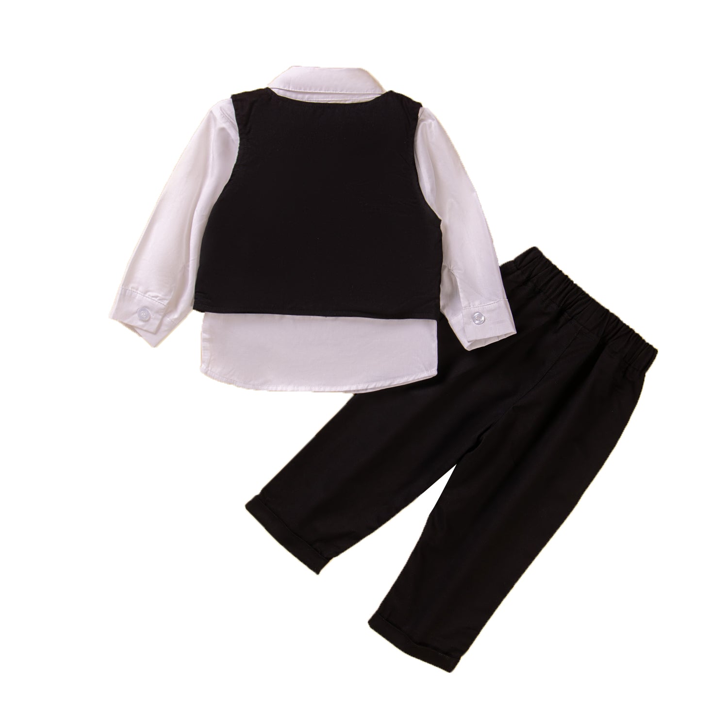 Boys Black Colourblocked Pure Cotton Shirt with Trousers