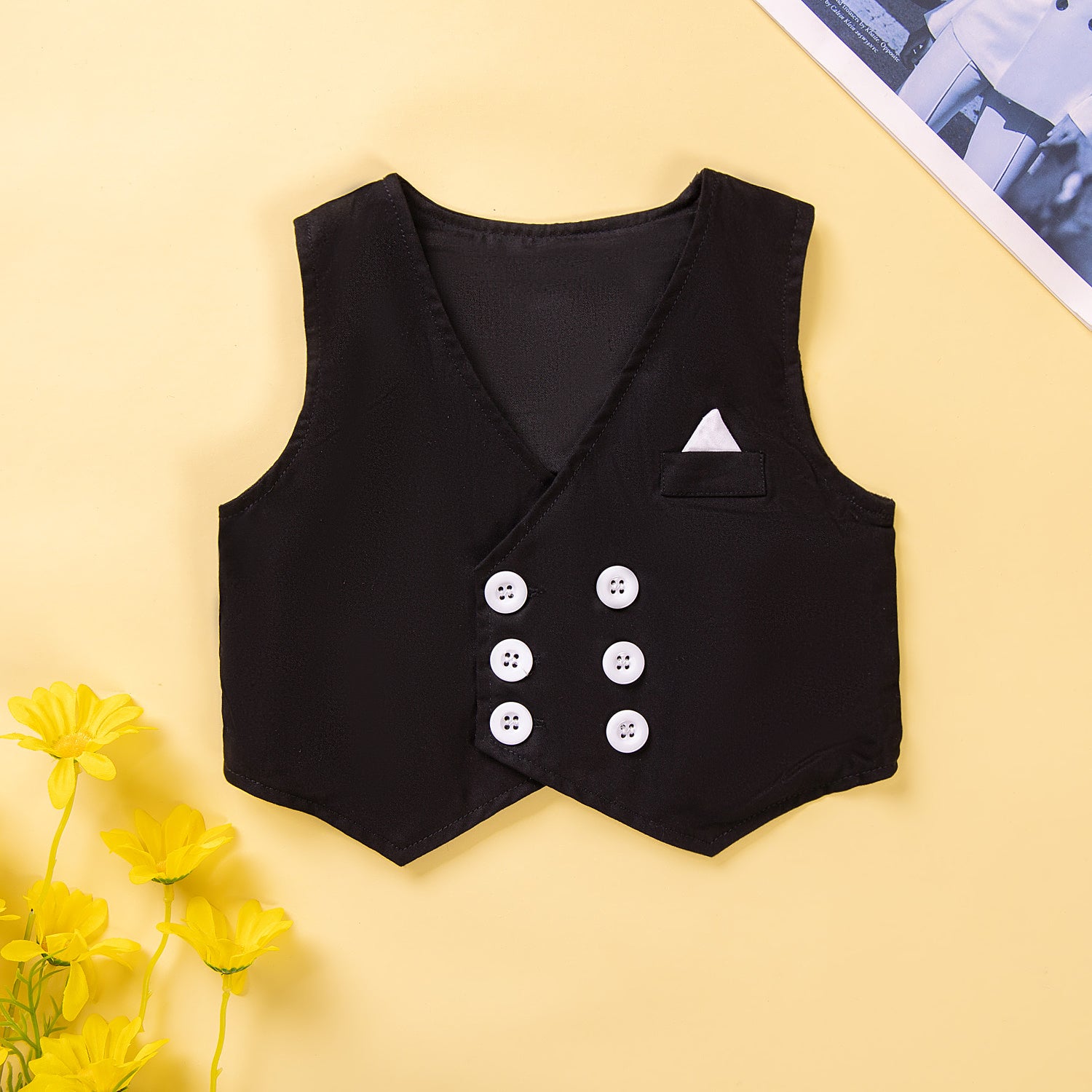 Boys Black Colourblocked Pure Cotton Shirt with Trousers