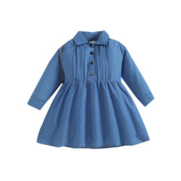 Shirt Collar Long Sleeves Fit & Flare Dress