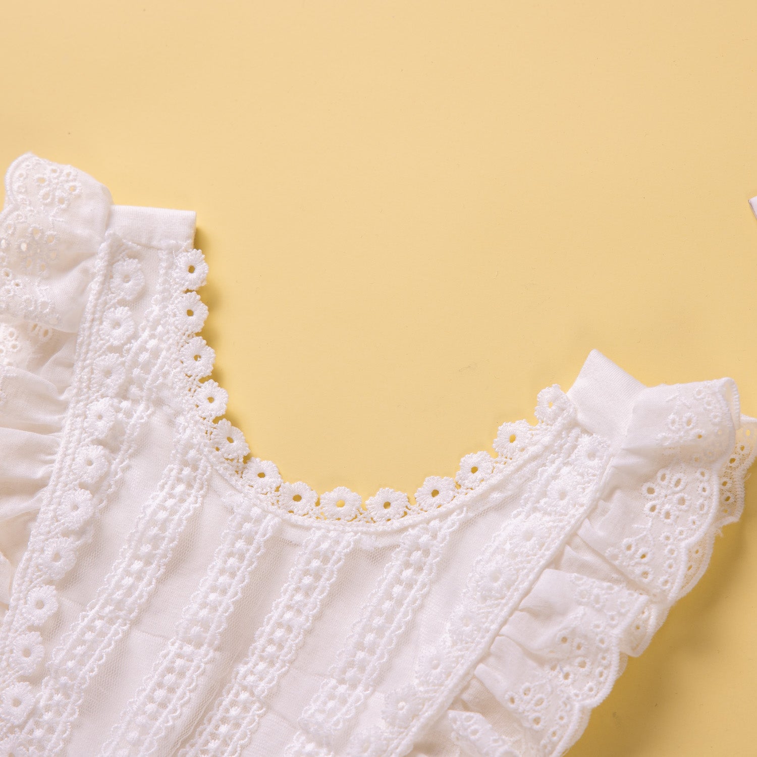 Girls White Ruffles Detail Fit & Flare Dress