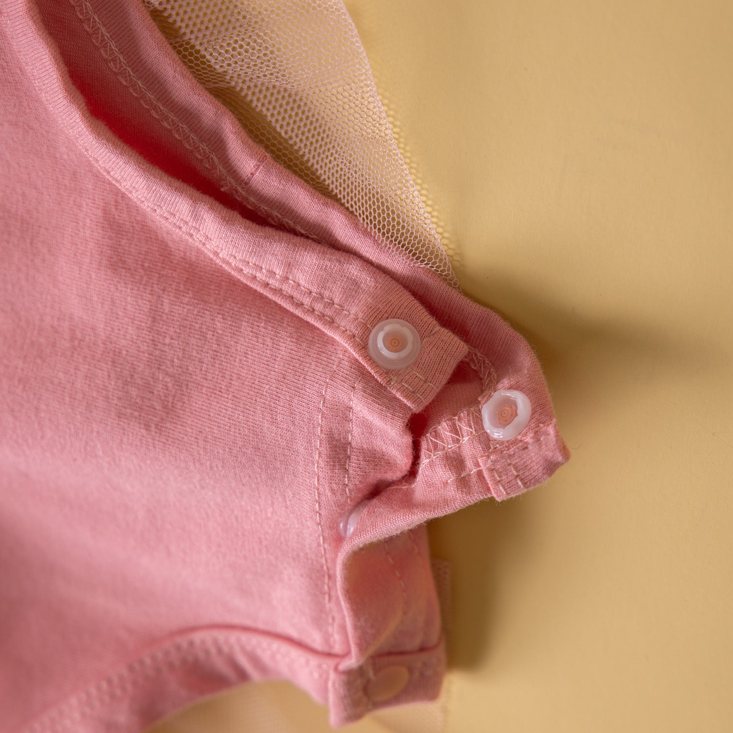 Pink Girls Round Neck Lace Inserts Fit & Flare Dress