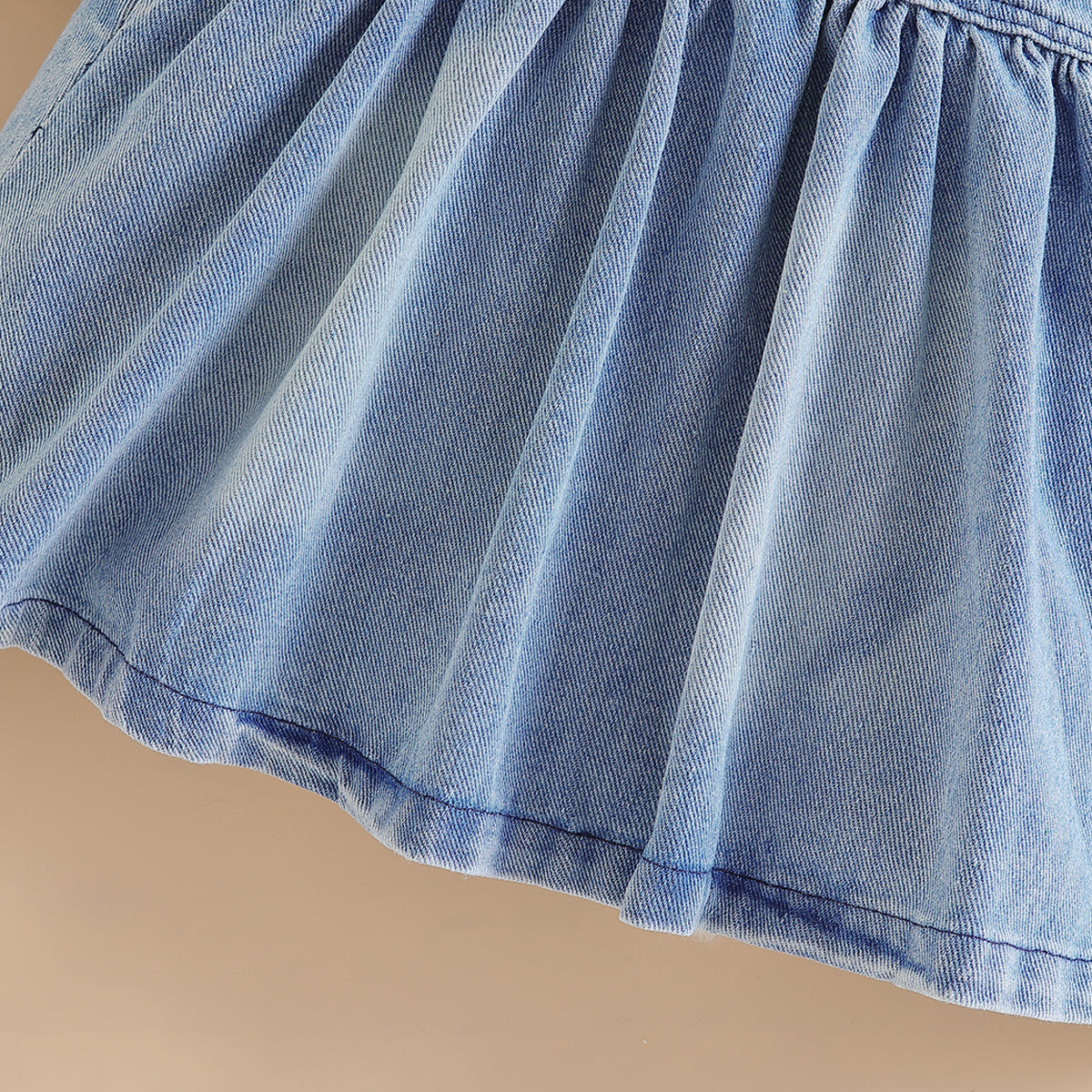 White & Blue Cotton Striped Knee Length Pinafore Dress