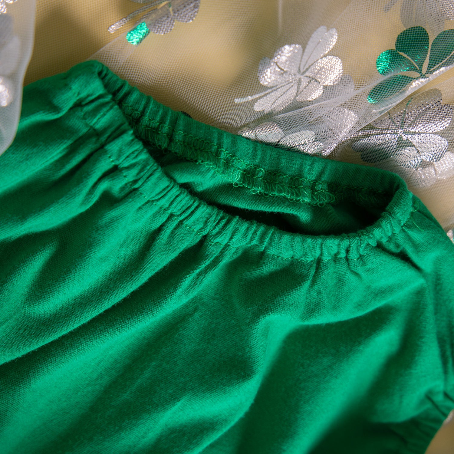 Girls Green Top with Floral Skirt