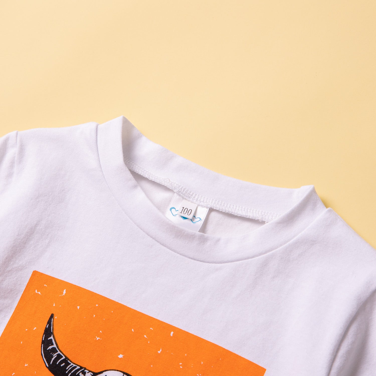 Girls White & Orange Printed T-shirt with Palazzos