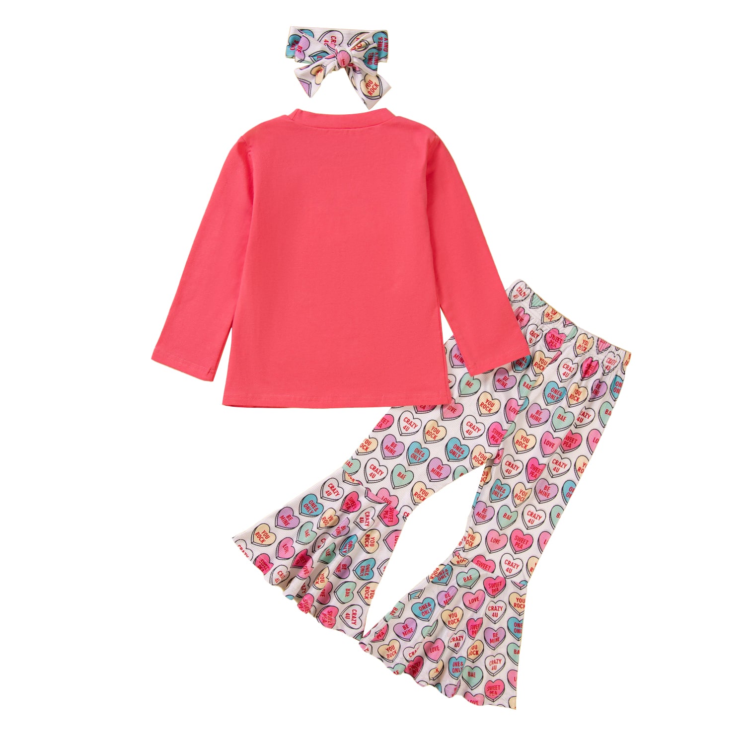Girls Pink Printed T-shirt With Palazzos