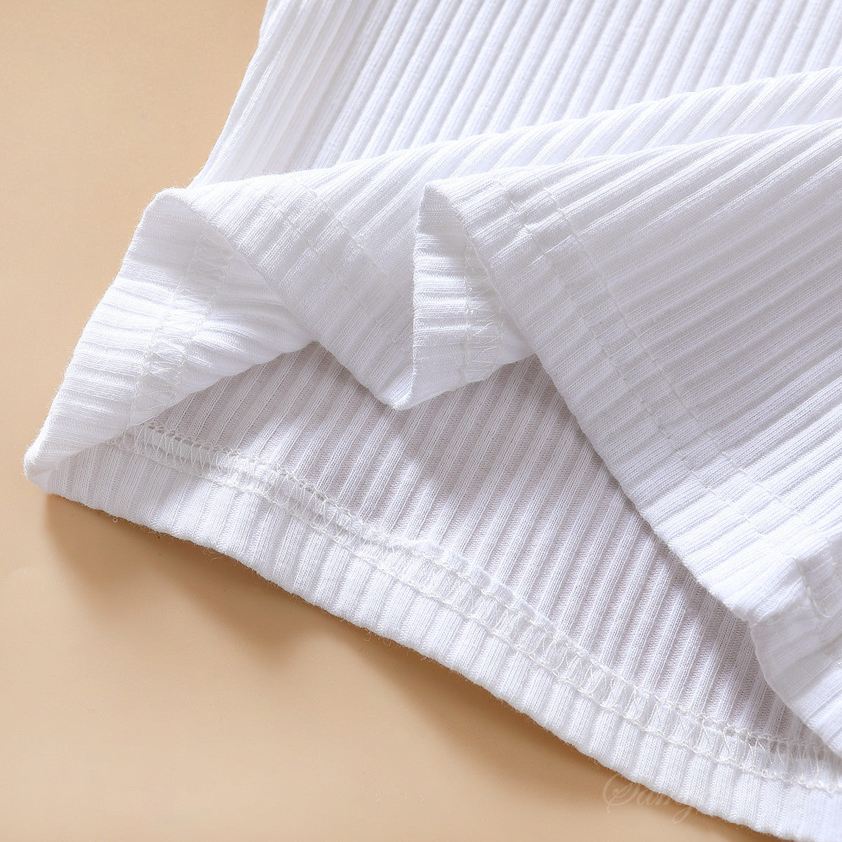 Girls White Striped Top with Trousers