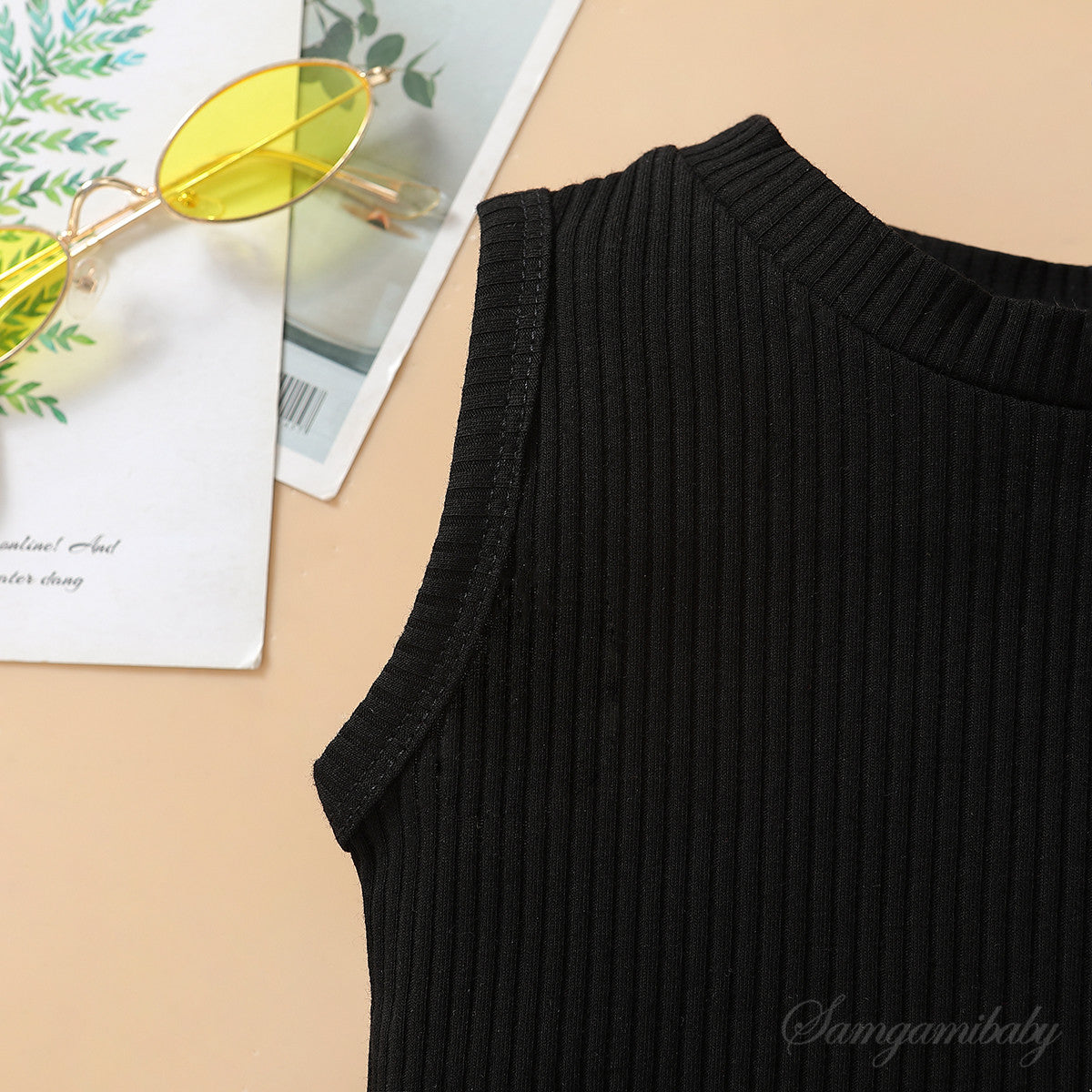Girls Black Top with Jeans