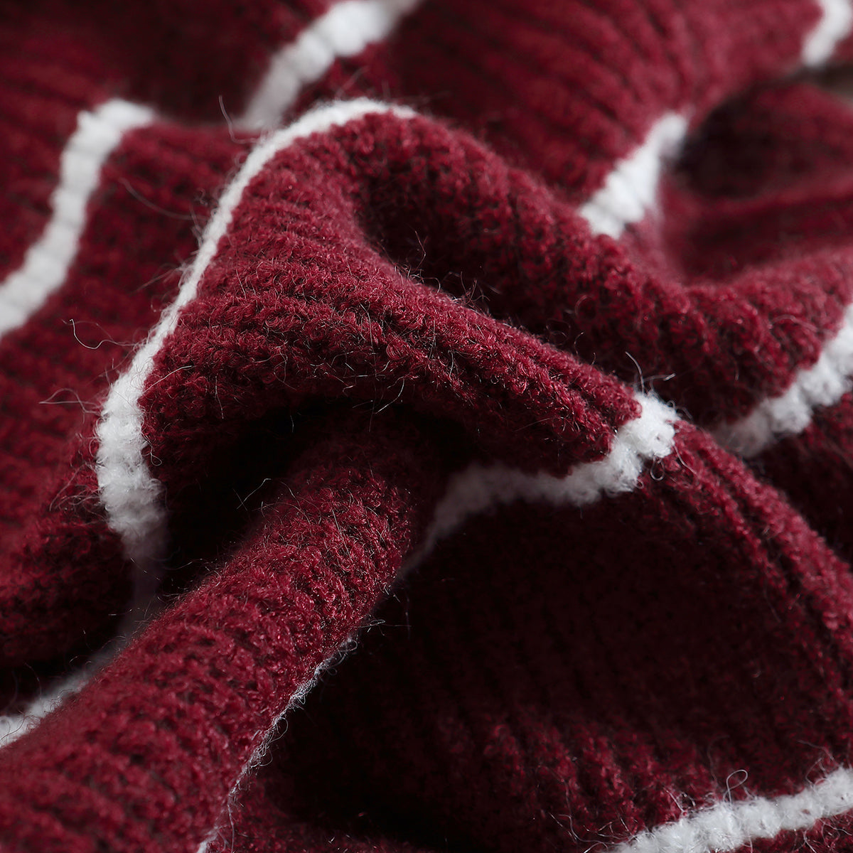 Boys Brown Striped Cotton Pullover Sweater