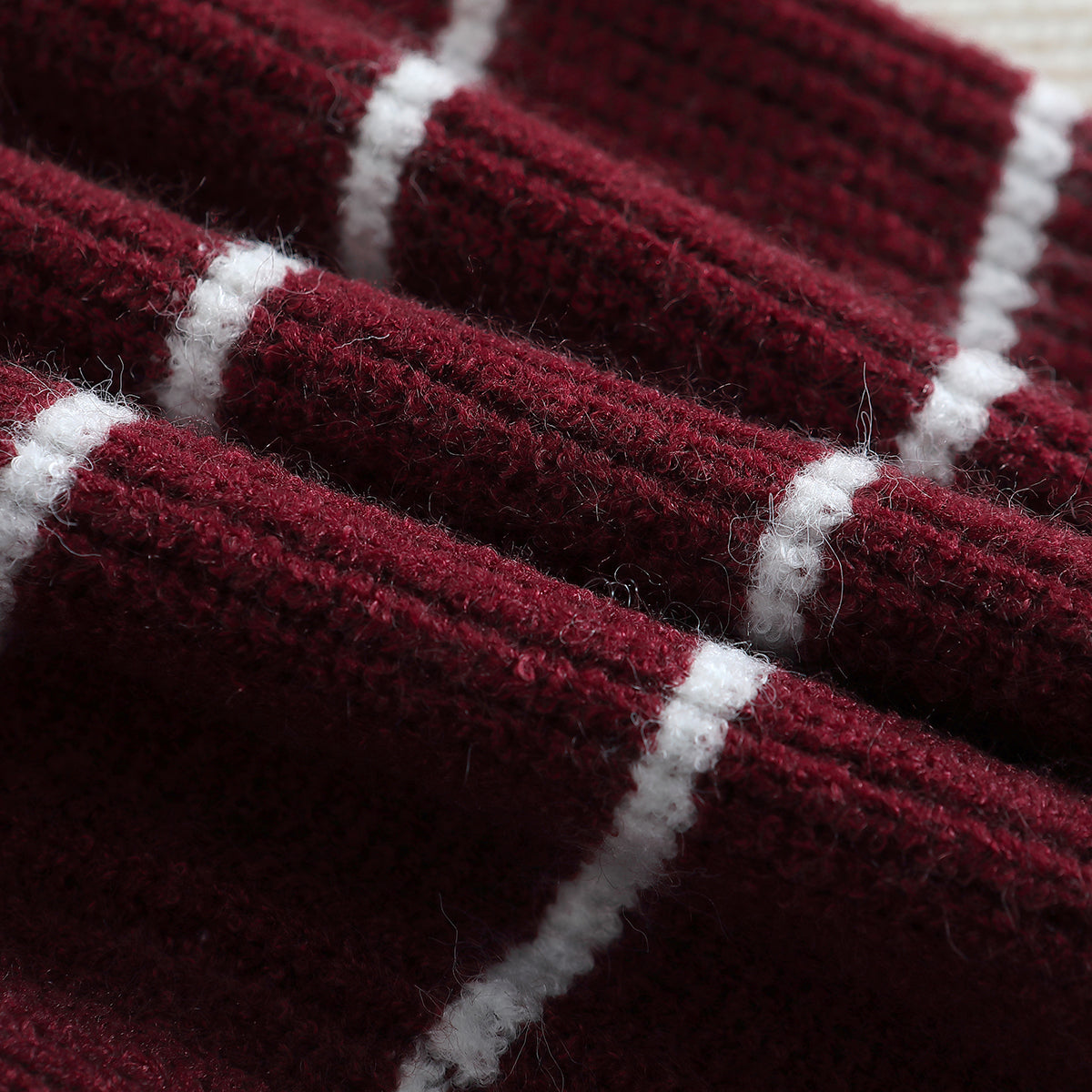 Boys Brown Striped Cotton Pullover Sweater